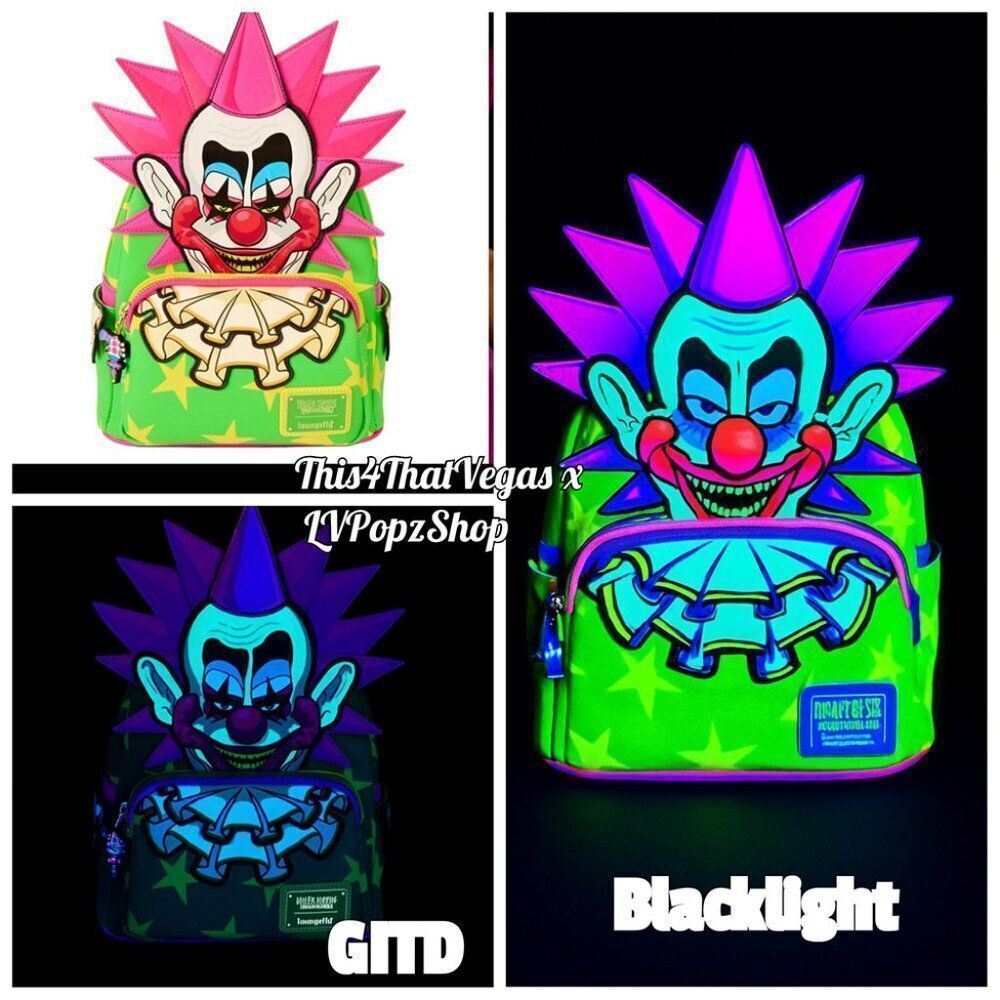 Loungefly Killer Klowns Spikey Mini Backpack NYCC Exclusive Glow in the Dark